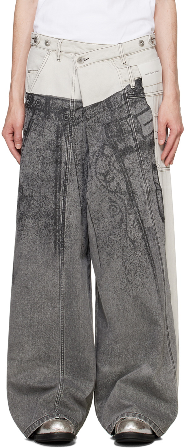 Feng Chen Wang Gray Paneled Jeans Feng Chen Wang