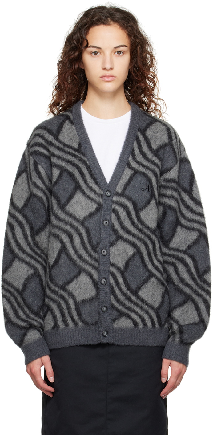 Awake NY Gray Wavy Cardigan