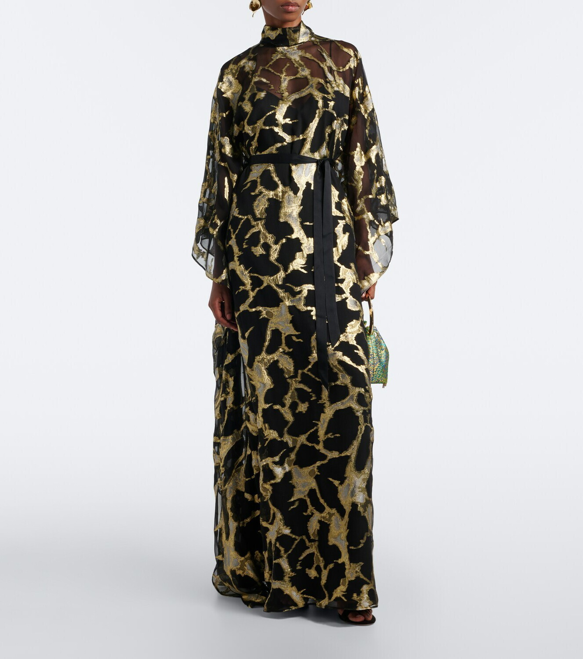 Taller Marmo Kintsugi silk-blend fil coupé kaftan