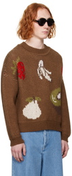 Glass Cypress Brown Fruit Medley Sweater
