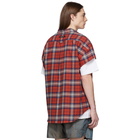 Fear of God Red Plaid Flannel Cap Sleeve Shirt