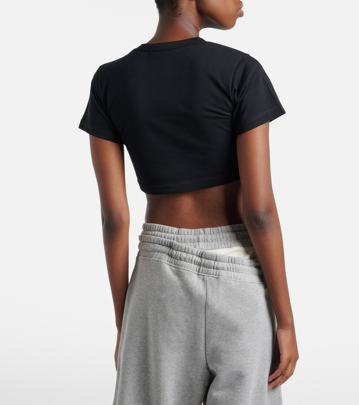 The Attico Cropped cotton jersey T-shirt