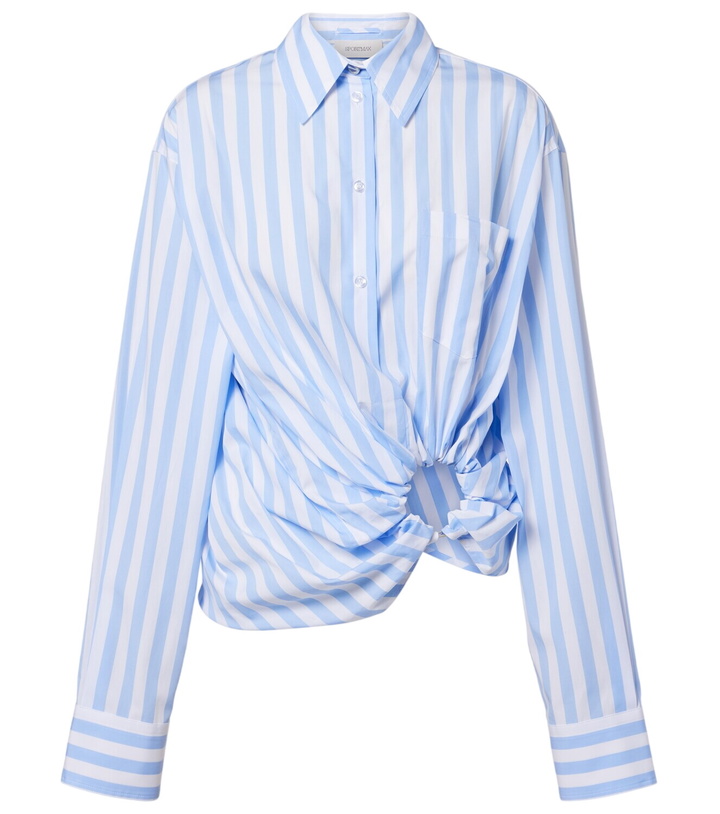 Photo: Sportmax Palmizi cutout striped cotton poplin shirt