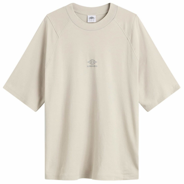 Photo: Umbro Men's Washed High Neck Boxy T-Shirt in Harbor Mist
