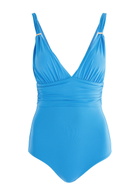 Melissa Odabash Panarea Plunge V-neck Swimsuit Blue