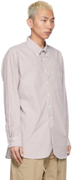 Engineered Garments Tan & White Broadcloth Candy Stripe Shirt