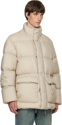Solid Homme Beige Quilted Down Jacket