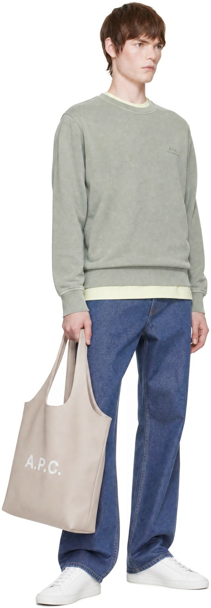 A.P.C. Green Loose-Fit Logo Sweatshirt