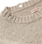 KAPITAL - Oversized Distressed Mélange Intarsia Wool Sweater - Neutrals