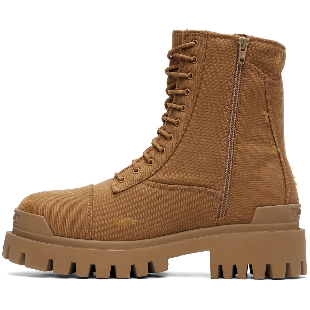 Balenciaga Tan Combat Strike Boots