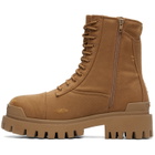 Balenciaga Tan Combat Strike Boots