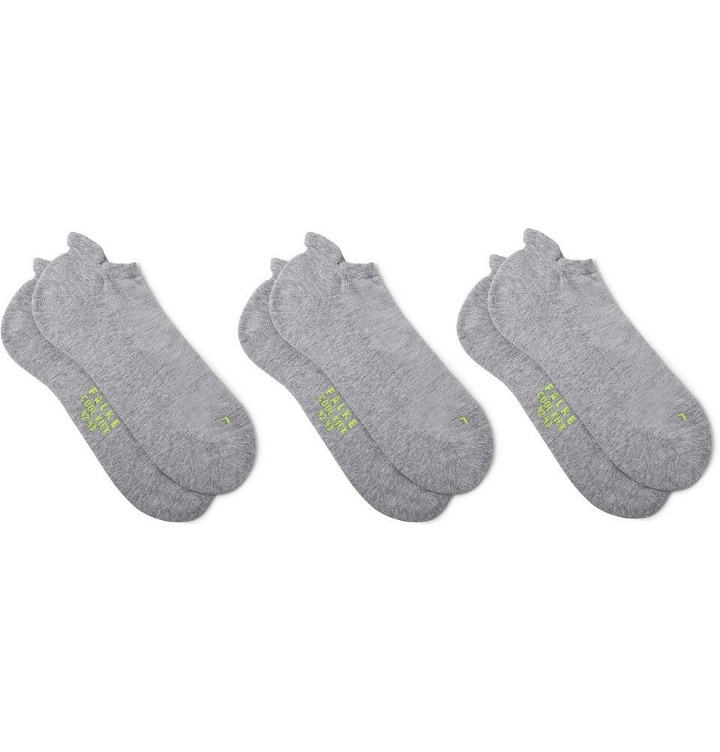 Photo: Falke - Three-Pack Cool Kick Knitted No-Show Socks - Gray
