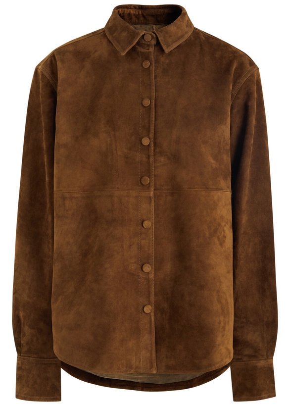 Photo: Aexae Panelled Suede Shirt Brown