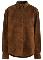 Aexae Panelled Suede Shirt Brown