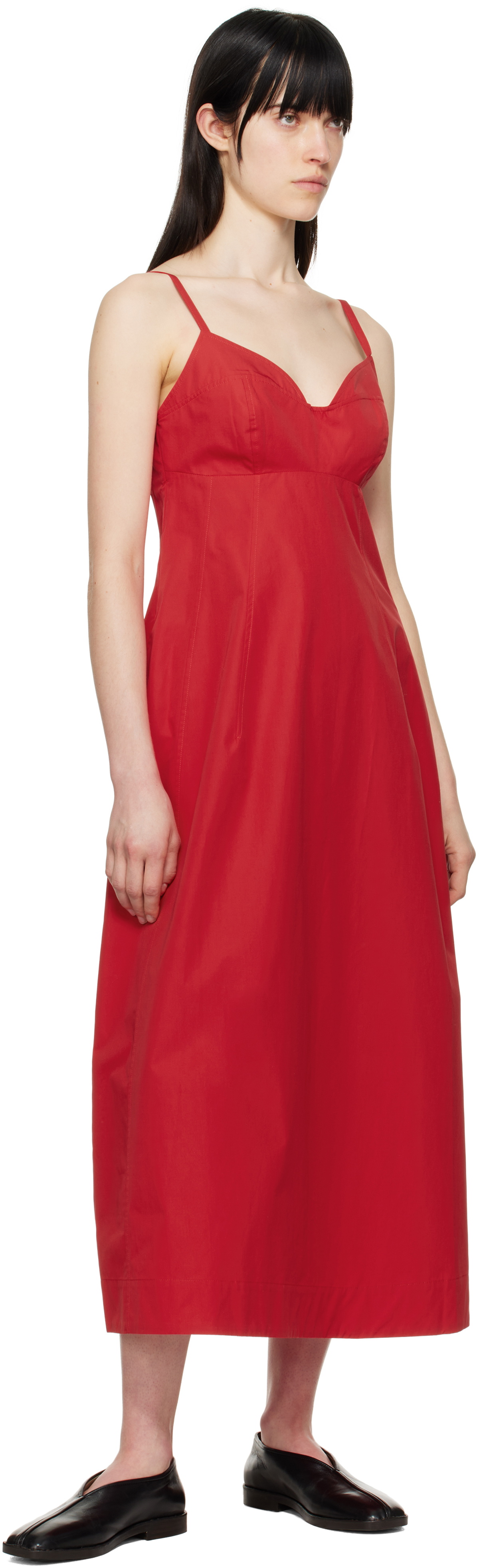 CO Red Bustier Midi Dress