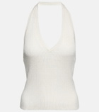 Nili Lotan - Ivey ribbed-knit halterneck silk top