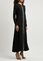 Rabanne Embellished Cape-effect Crepe Maxi Dress Black