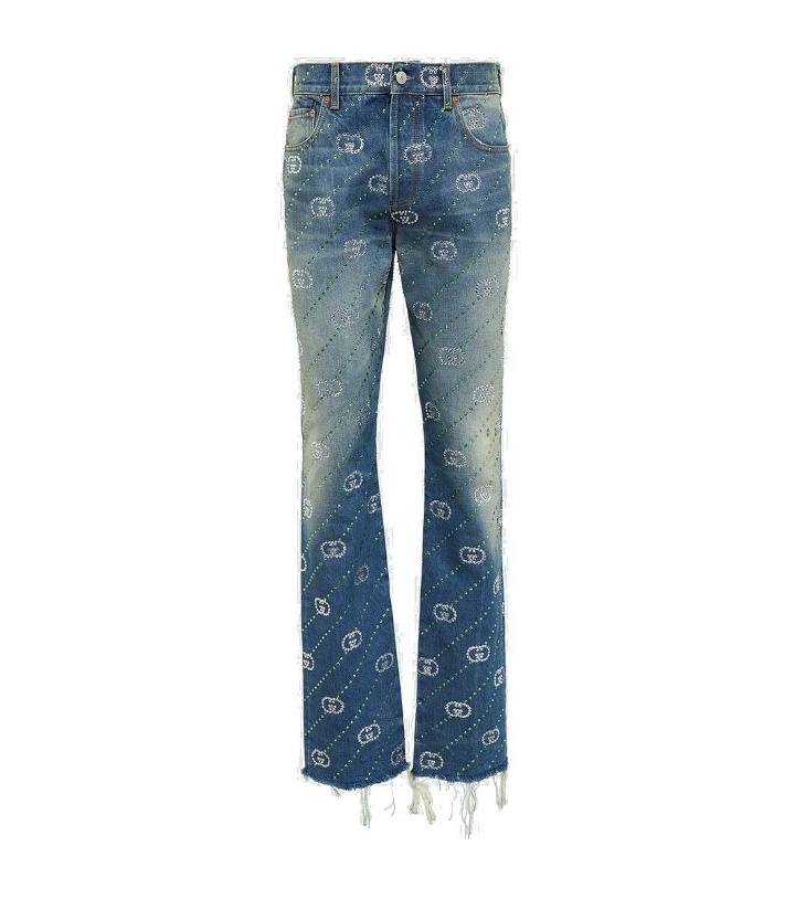 Photo: Gucci Interlocking G embellished straight jeans