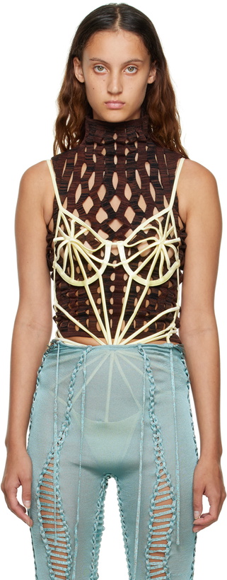 Photo: Isa Boulder SSENSE Exclusive Yellow Lace Bodysuit