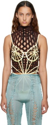 Isa Boulder SSENSE Exclusive Yellow Lace Bodysuit