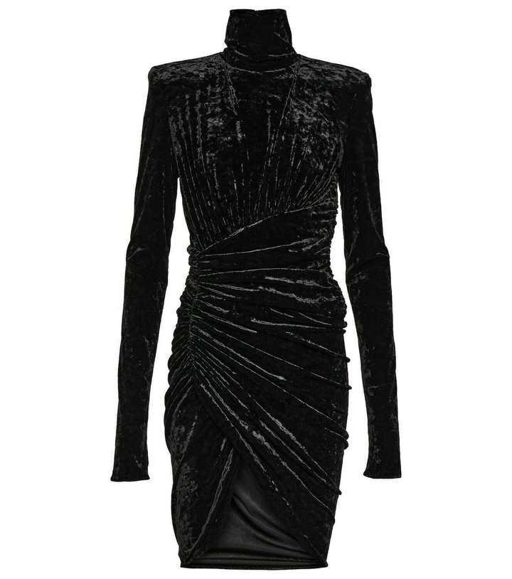 Photo: Alexandre Vauthier Draped velvet minidress