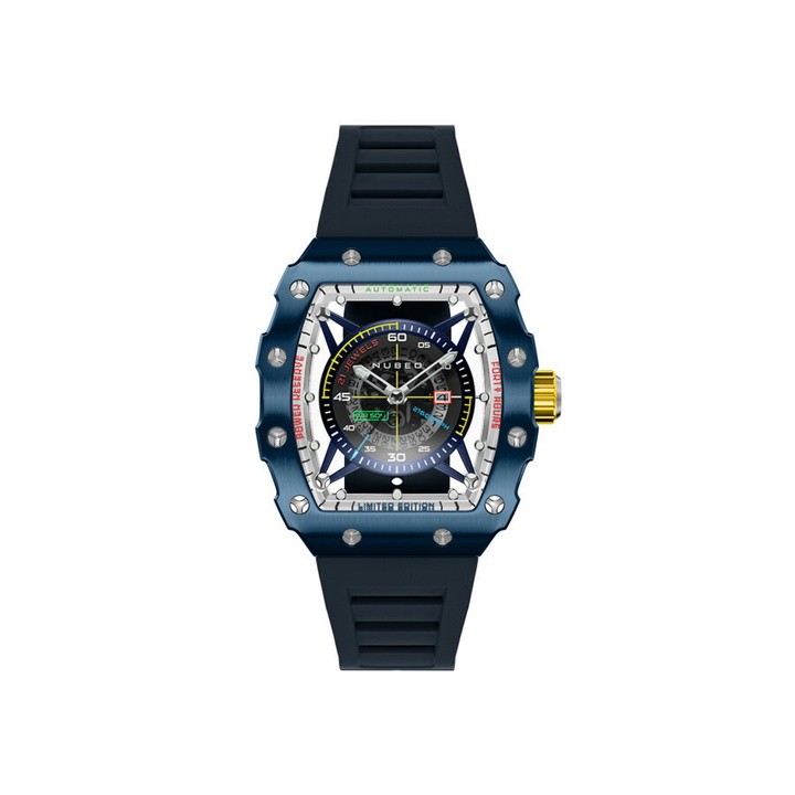 Photo: Nubeo Huygens Blue Dial Mens Watch NB-6080-02