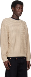 Dime Beige Mixed Cable Knit Sweater