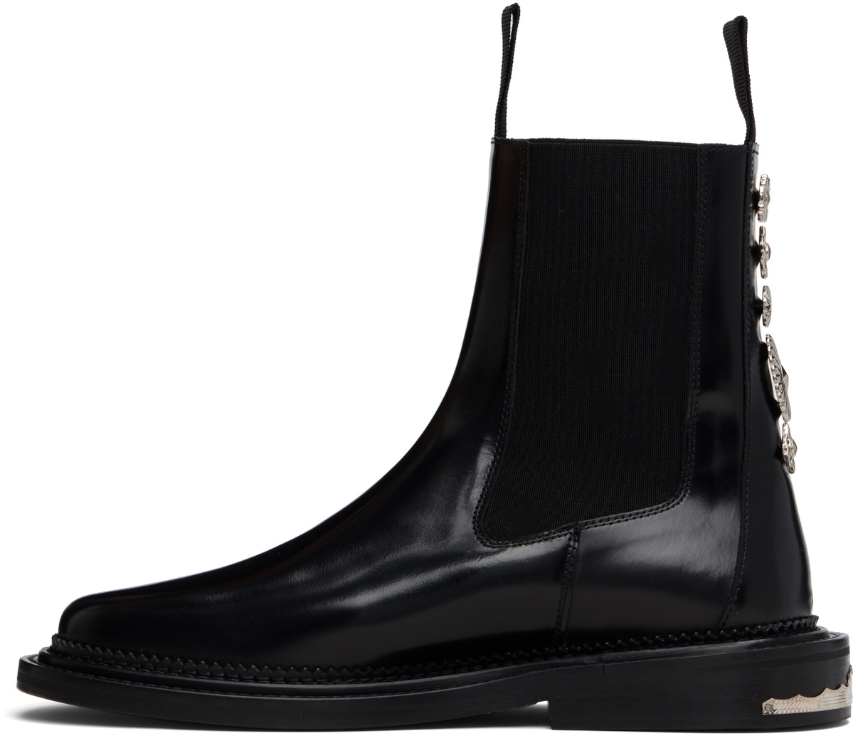 Toga Virilis Black Leather AJ1295 Chelsea Boots