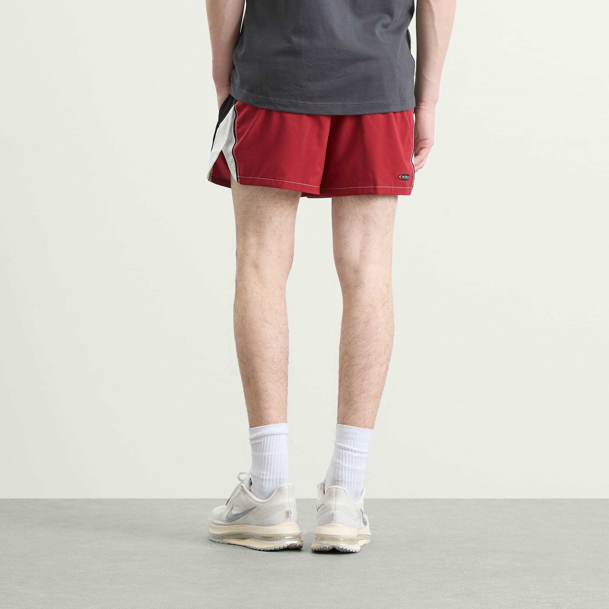 Nike Running Men's Nike Men's Dri-Fit Retro Running Short in Team Crimsonblack/Summit White