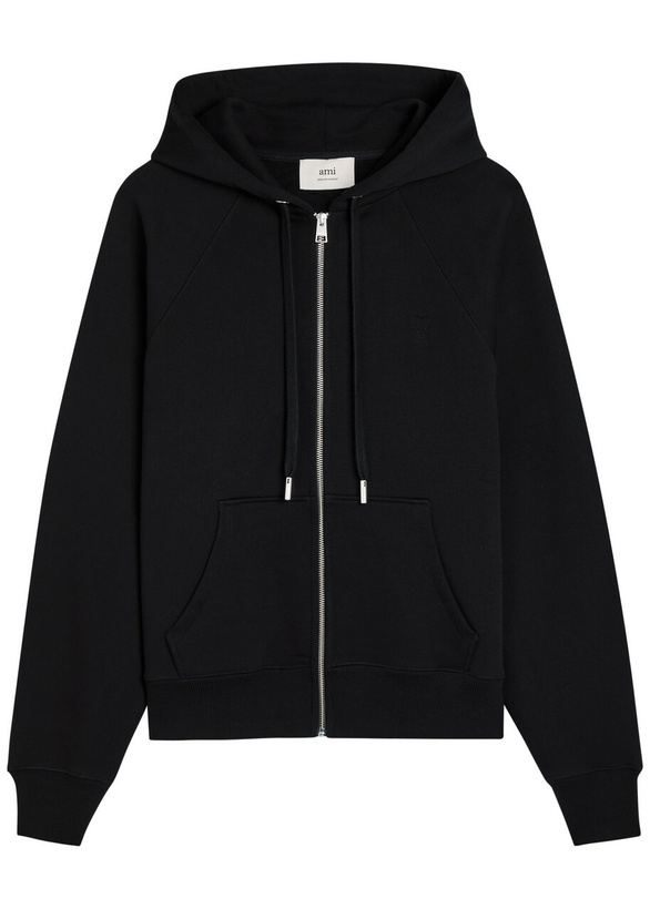 Photo: Ami Paris Hooded Cotton Sweatshirt Black