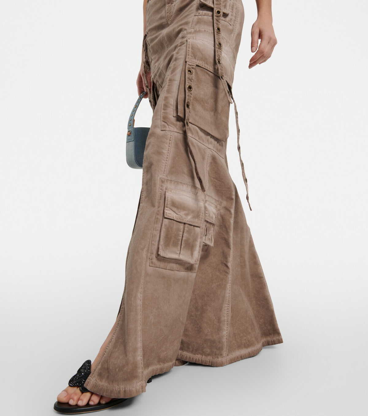 Blumarine - Cargo denim maxi skirt