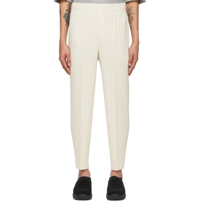 Homme Plisse Issey Miyake Off-White Rock Trousers Homme Plisse Issey Miyake