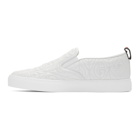 Gucci White G Rhombus Slip-On Sneakers