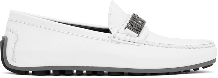 Photo: Moschino White Driver Loafers