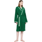 Versace Green Cotton-Terry Jacquard Bathrobe