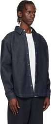 Hugo Navy Oversized-Fit Weighty Denim Overshirt
