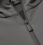 Fendi - Slim-Fit Appliquéd Fleece-Back Tech-Jersey Half-Zip Base Layer - Men - Anthracite