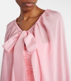Là Fuori Petal Pink draped caped gown