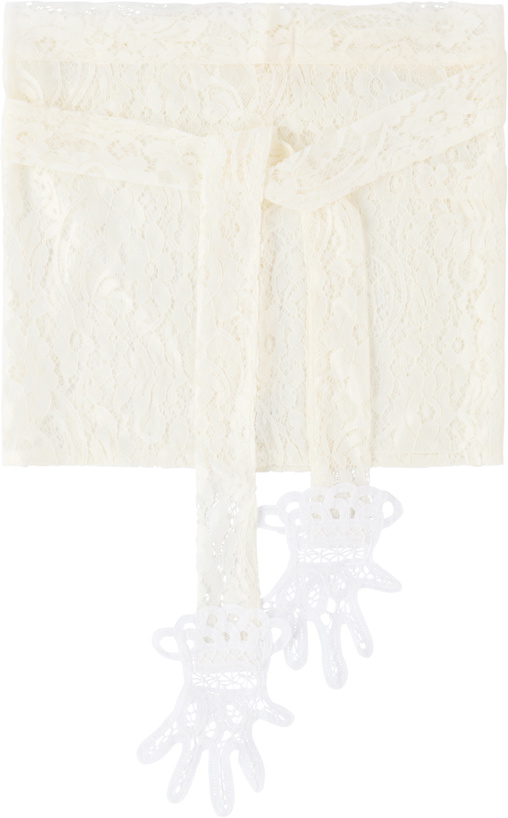 Photo: Gohar World White Embroidered Mini Lace Hands Apron