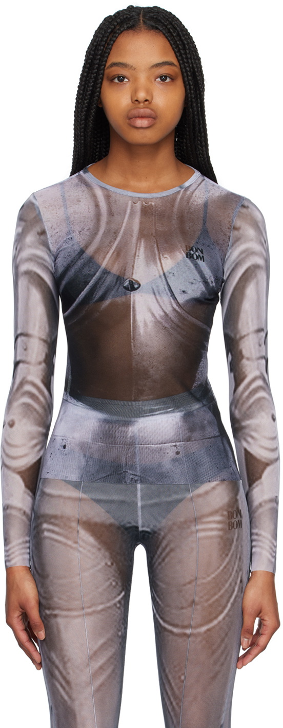 BONBOM Gray BE23 14-2 Long Sleeve T-Shirt