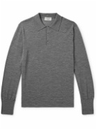 Officine Générale - Brutus Slim-Fit Knitted Wool Polo Shirt - Gray