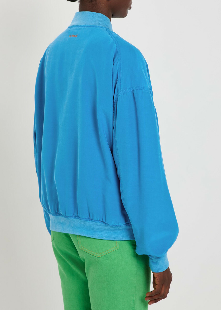 Versace Silk-poplin Bomber Jacket Blue
