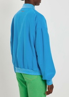 Versace Silk-poplin Bomber Jacket Blue