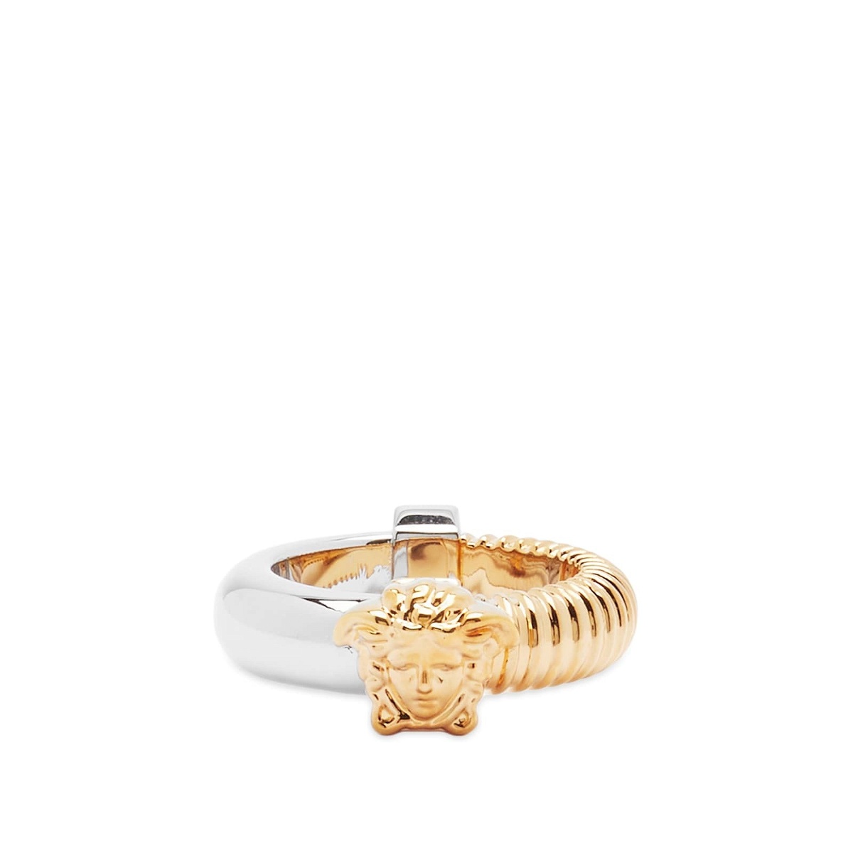 Photo: Versace Women's Nuts & Bolts Medusa Head Ring in Versace Gold