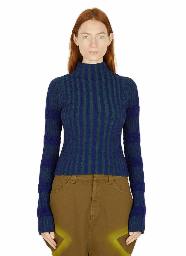 Photo: Ribbed Knit Sweater in Blue