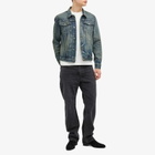 Saint Laurent Men's Fitted Denim Jacket in Amazon Blue