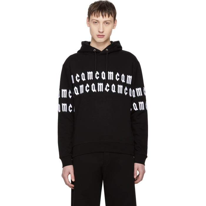 Photo: McQ Alexander McQueen Black Repeat Logo Clean Hoodie