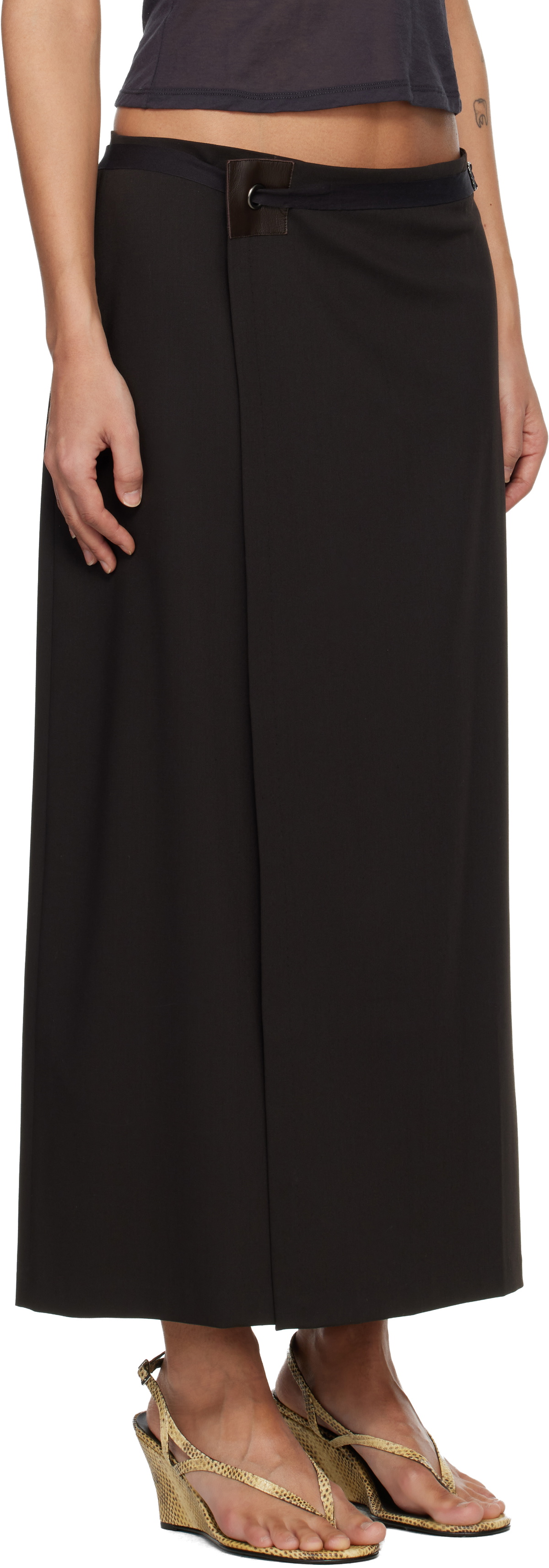 Paloma Wool Brown Blont Midi Skirt