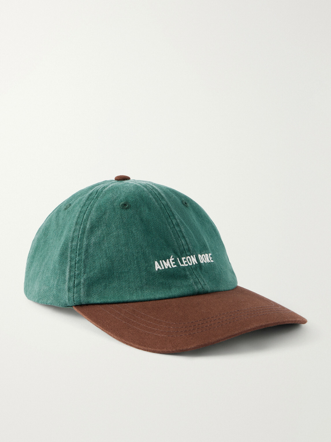 Aimé Leon Dore - Logo-Embroidered Pigment-Dyed Cotton Baseball Cap - Green