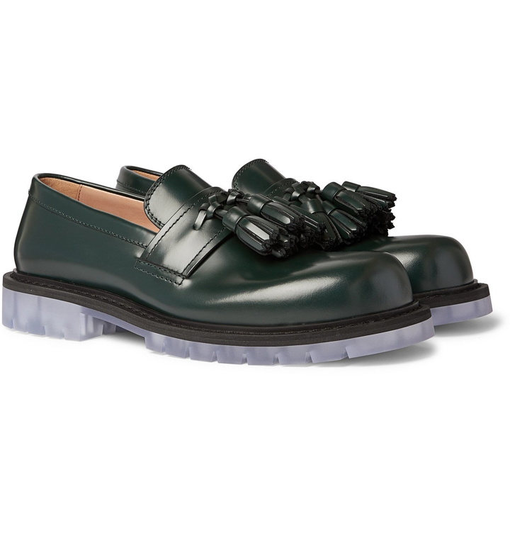 Photo: Bottega Veneta - Polished-Leather Tasselled Loafers - Green